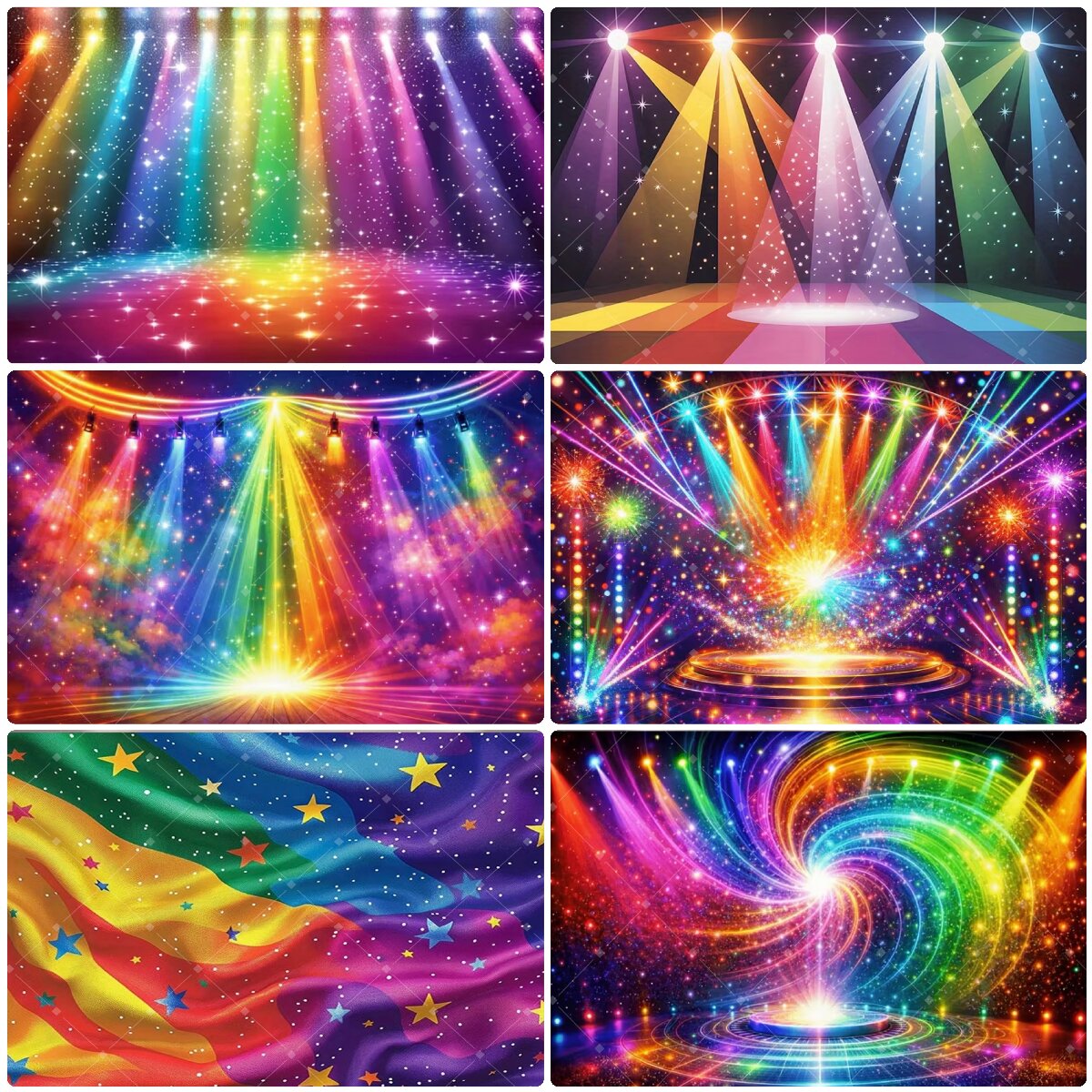 Photography Lighting And Backdrop - Toile de fond scénique arc-en-ciel colorée,