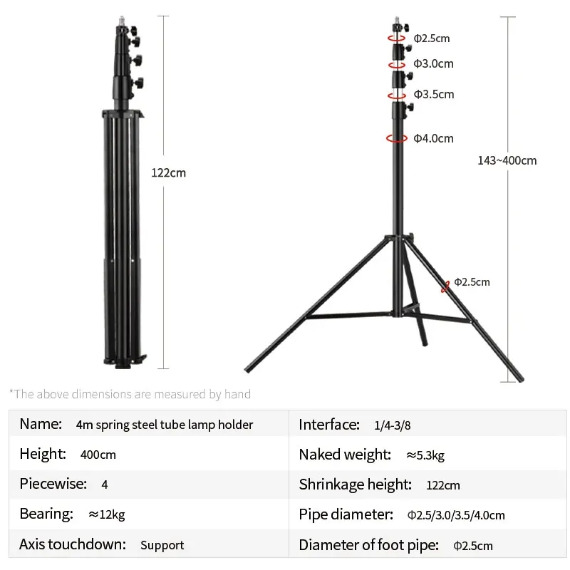 Photography Lighting Tools - Trépied robuste pour éclairage, 4 m/13,13