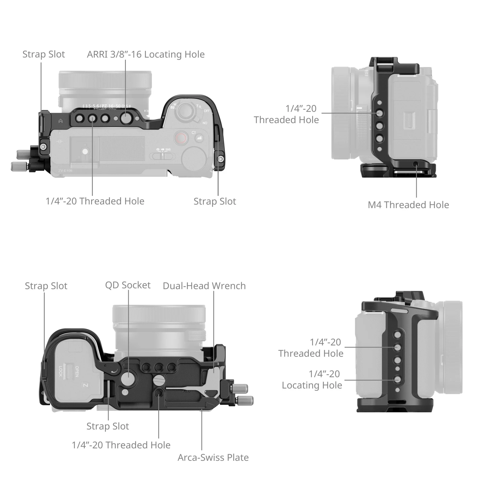 Sony Camera Zv-E10 - Smallrig HawkLock Kit de Cage à