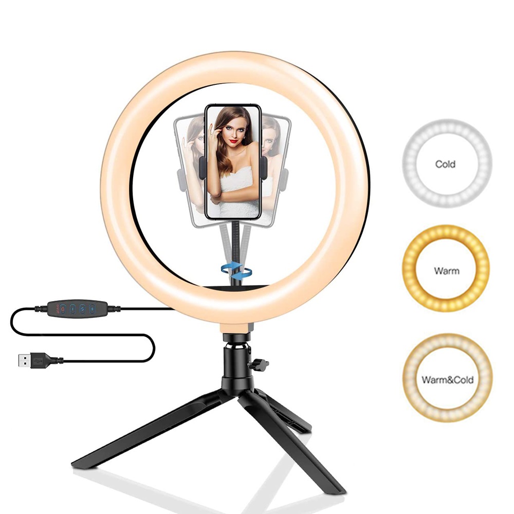 Stand Lighting Photography - Anneau lumineux Led pour Selfie, 26cm,