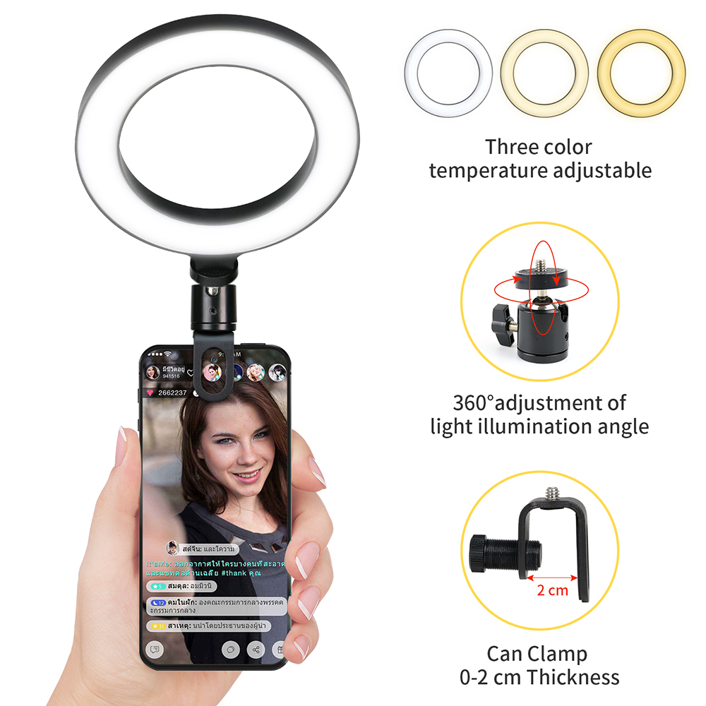 Stand Lighting Photography - Lampe vidéo LED 16 cm avec