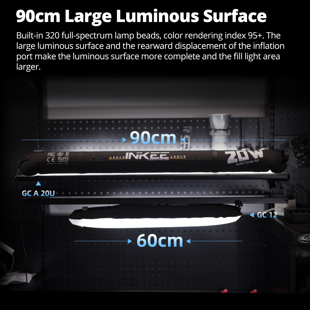 INKEE GCA20U Tube d'air lumièr - Photography Lighting Options avis et prix