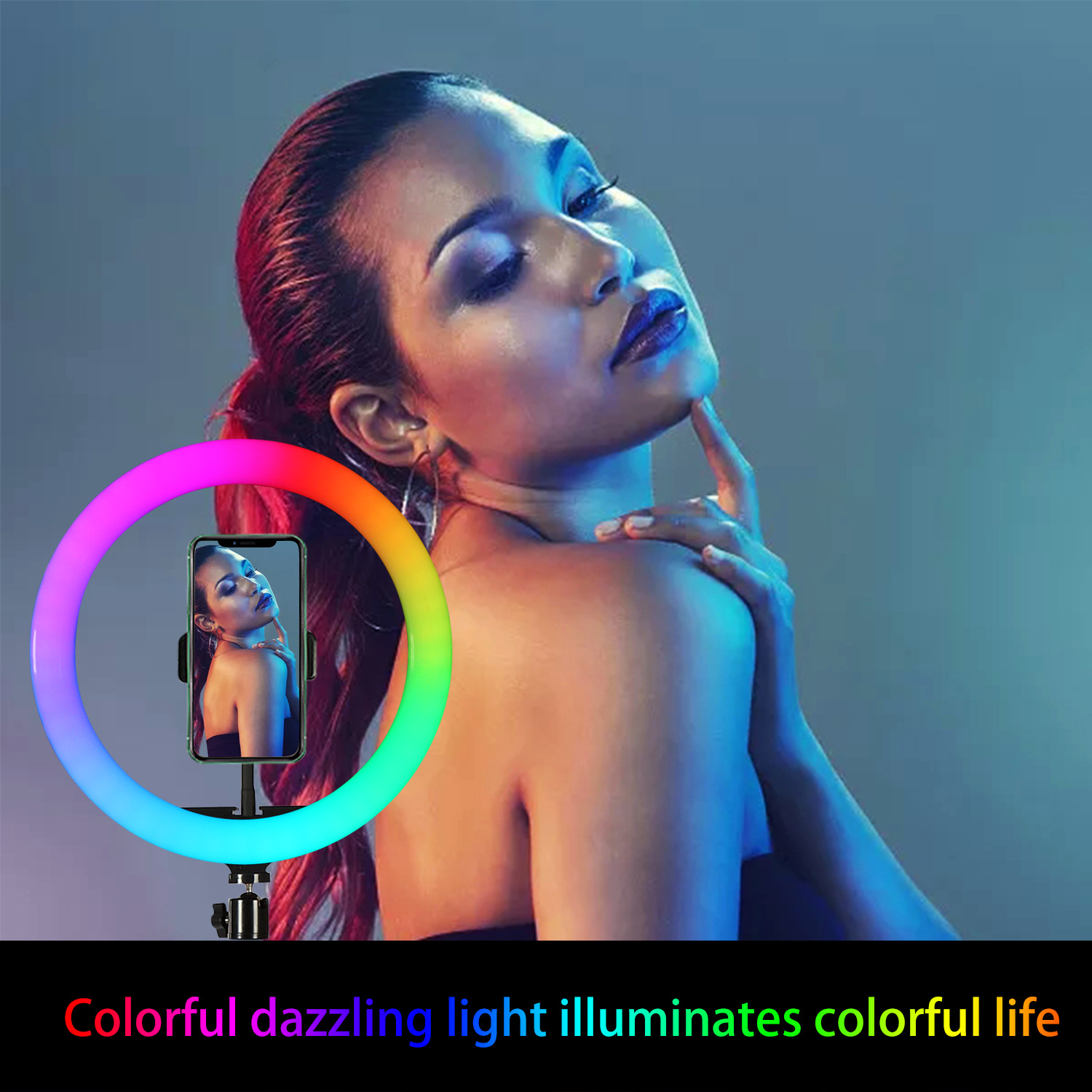 Anneau lumineux LED RGB de 26  - Stand Lighting Photography avis et prix