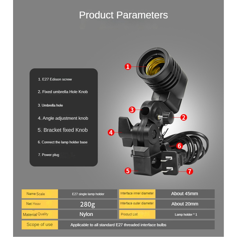 Lampe de studio photo E27 avec - Stand Lighting Photography avis et prix