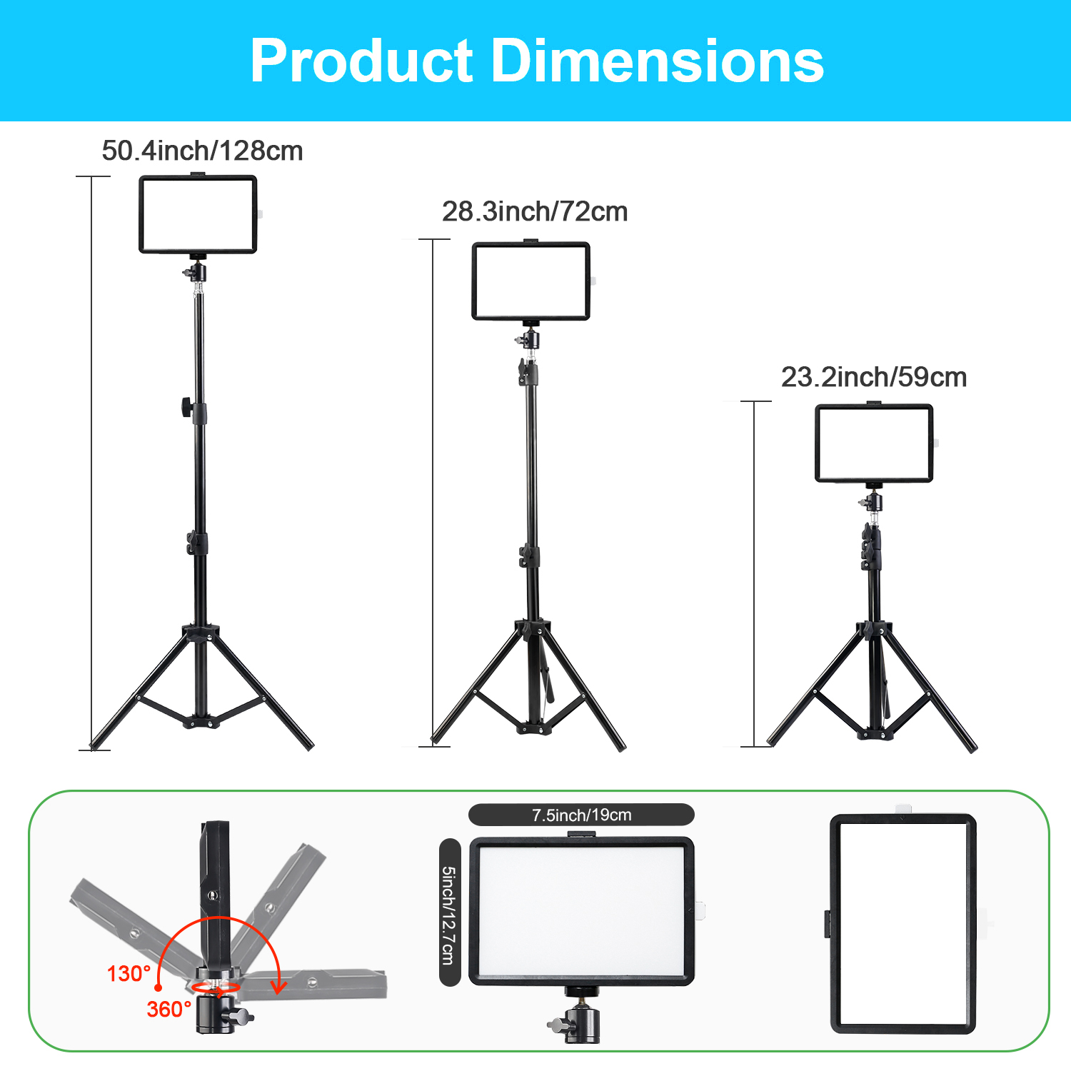 Lampe de remplissage LED carré - Stand Lighting Photography avis et prix
