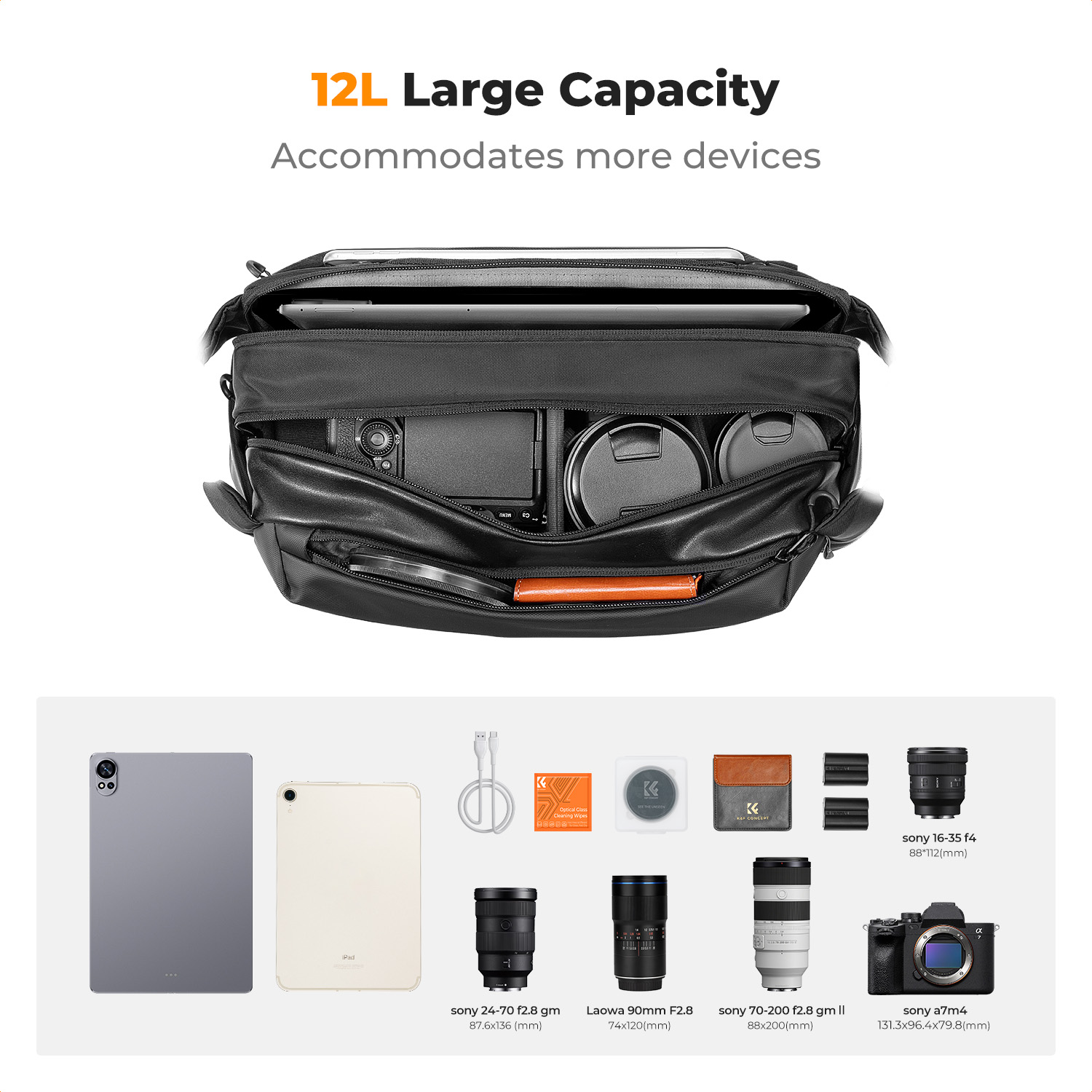 K&F CONCEPT – sac à bandoulièr - Photography Lighting Equipment Bags avis et prix