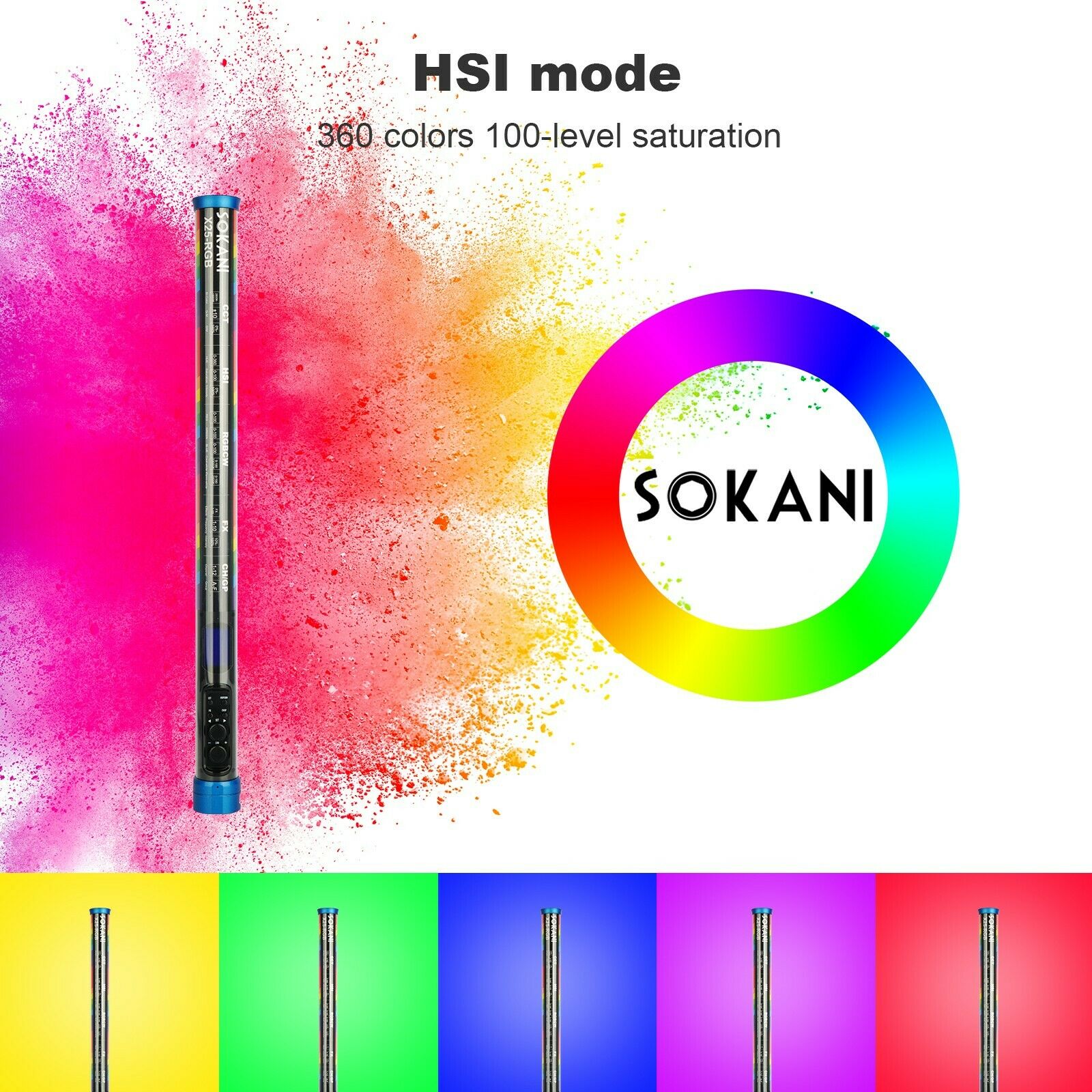 Sokani X25 RGB Bâton de baguet - Photography Lighting App avis et prix